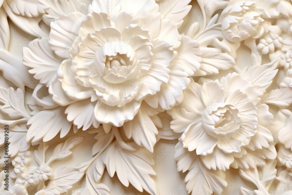 beautiful decorative ornate panel with lush flowers made of porcelain, ai tools generated image beautiful decorative ornate panel with lush flowers made of porcelain, ai tools generated image