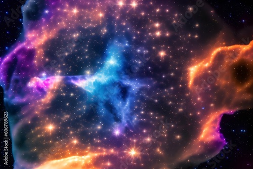 Star field in space is a nebula and a gas occlusion. fumes and gases - generative ai 