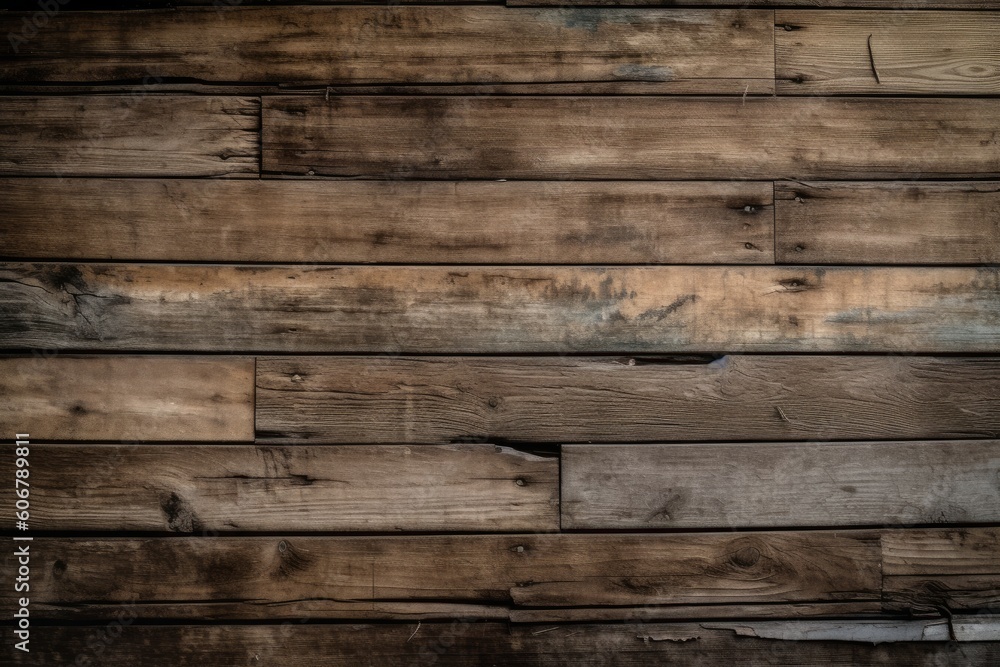 Rustic and weathered wood panel background with texture, Generative ai