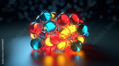 3D render of the aspirin molecule, emphasizing its acetylsalicylic acid structure photo