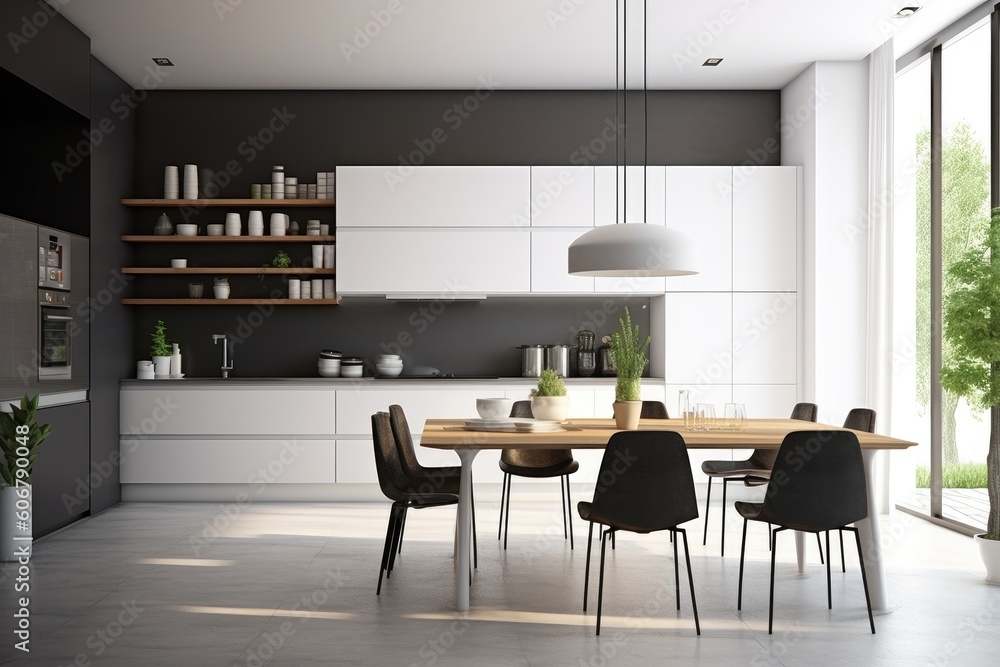 interior design of modern minimalistic kitchen interior design of modern minimalistic kitchen