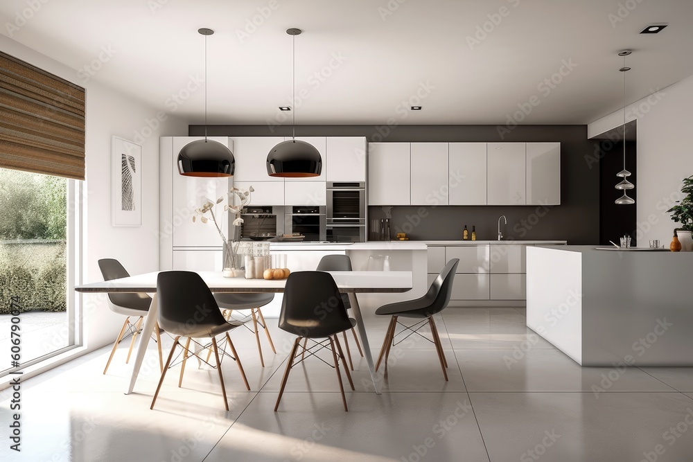 interior design of modern minimalistic kitchen interior design of modern minimalistic kitchen