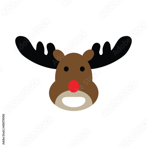 Reindeer flat icon on white background for web and mobile design