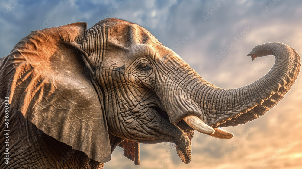 Fototapeta premium asian elephant created with Generative AI technology