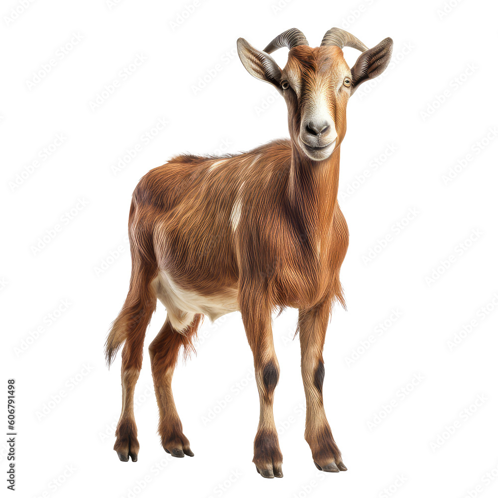 goat on a transparant background, PNG, Generative Ai