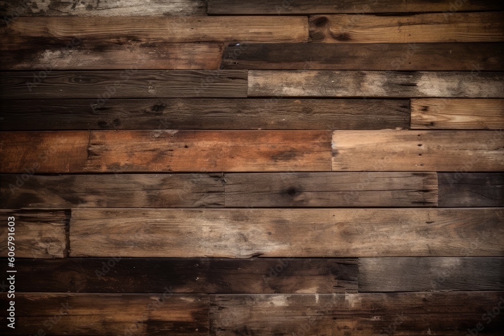 Rustic wooden plank background in shades of brown, Generative ai Rustic wooden plank background in shades of brown, Generative ai