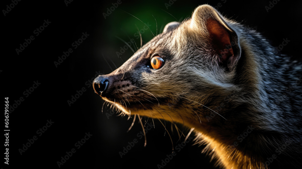 Asian palm civet created with Generative AI technology Asian palm civet created with Generative AI technology