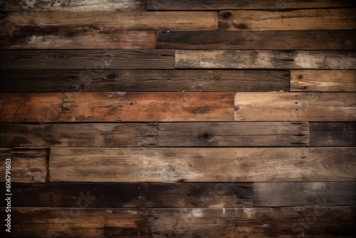 Rustic wooden plank background in shades of brown  Generative ai