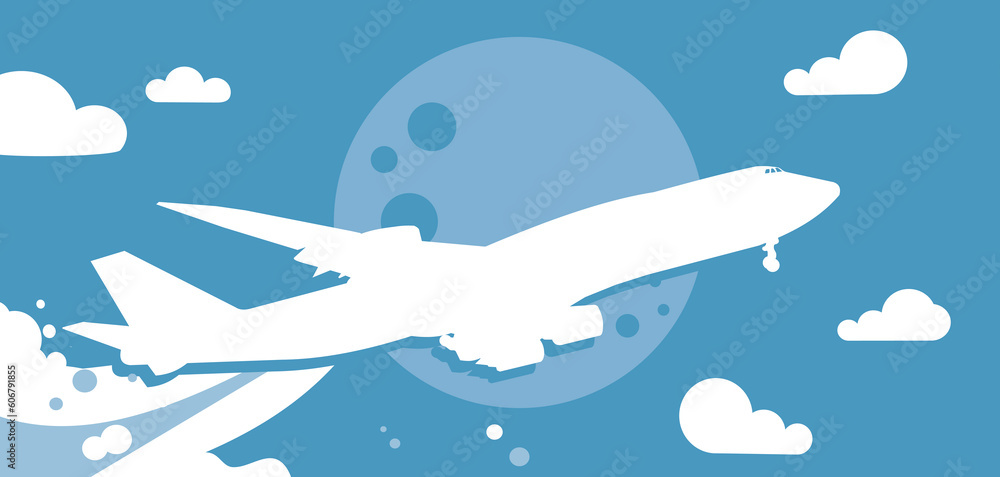 plane in flight against the sky - vector illustration plane in flight against the sky - vector illustration