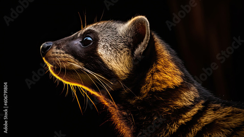 Asian palm civet created with Generative AI technology photo