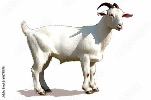 White Goat On Transparent Background, Generative Ai