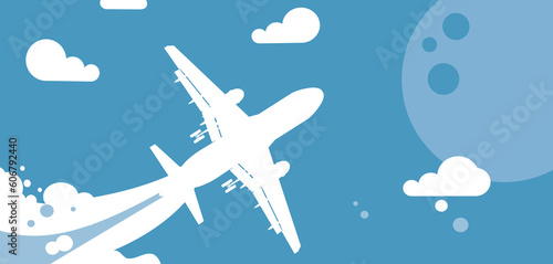 plane in flight against the sky - vector illustration