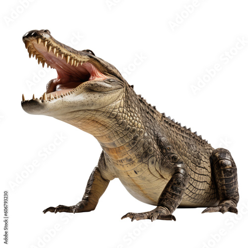 crocodile looking isolated on white © Tidarat