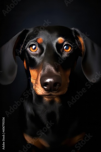 Dachshund Dog Silhouette - Elegance in Black