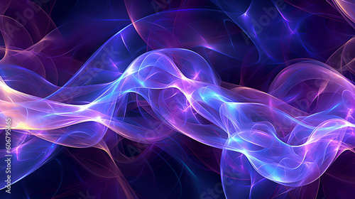 The abstraction of quantum entanglement background wallpaper. generative AI