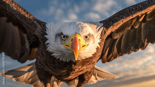 eagle in flight created with Generative AI technology