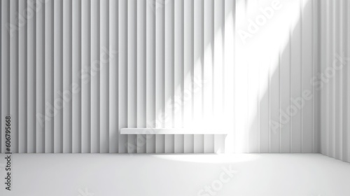 White minimalistic background with shadow casting on the wall