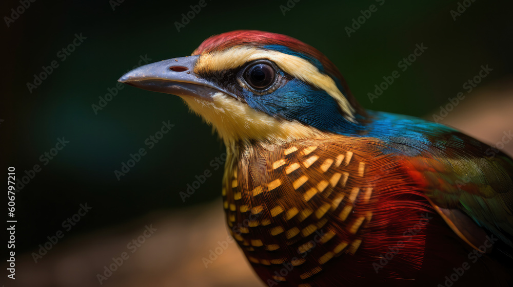 Banded pitta created with Generative AI technology