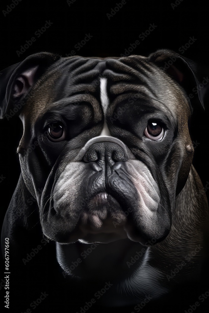 Bulldog Silhouette - Elegance in Black