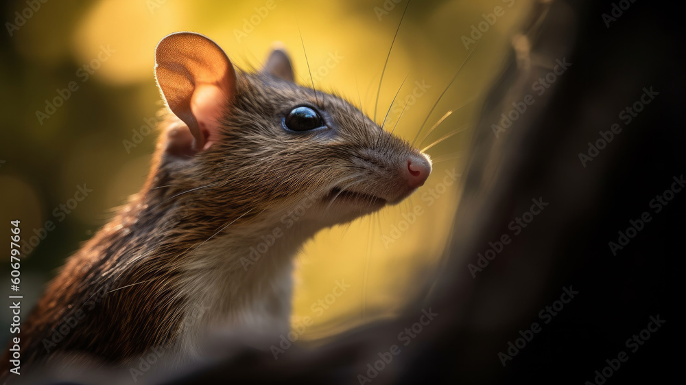 mouse in the grass created with Generative AI technology mouse in the grass created with Generative AI technology