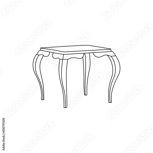 Table Elegant Furniture Line Simple Logo