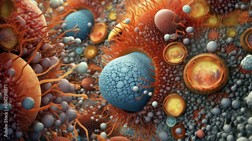 The depiction of the human immune system background. generative AI © busra