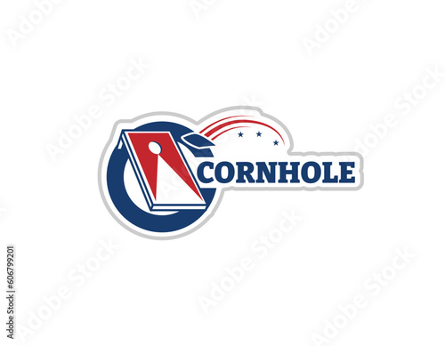 Corn Hole Board Game Logo Design Template