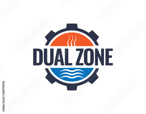 Hot and Cold Air Conditioner Repair logo Design Template