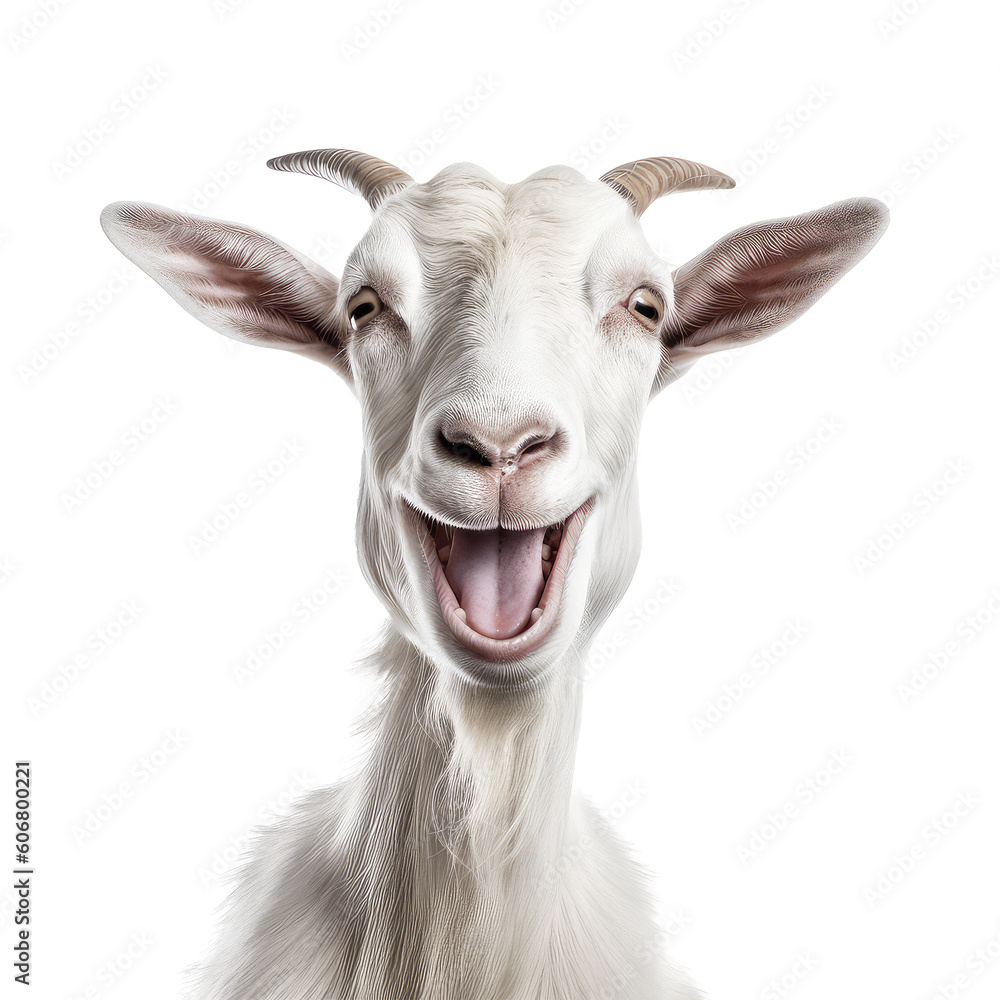 goat with smile face on a transparant background, PNG, Generative Ai goat with smile face on a transparant background, PNG, Generative Ai