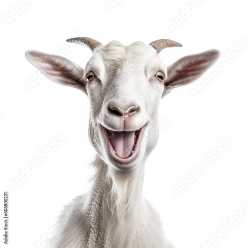 Fotomurale goat with smile face on a transparant background, PNG, Generative Ai