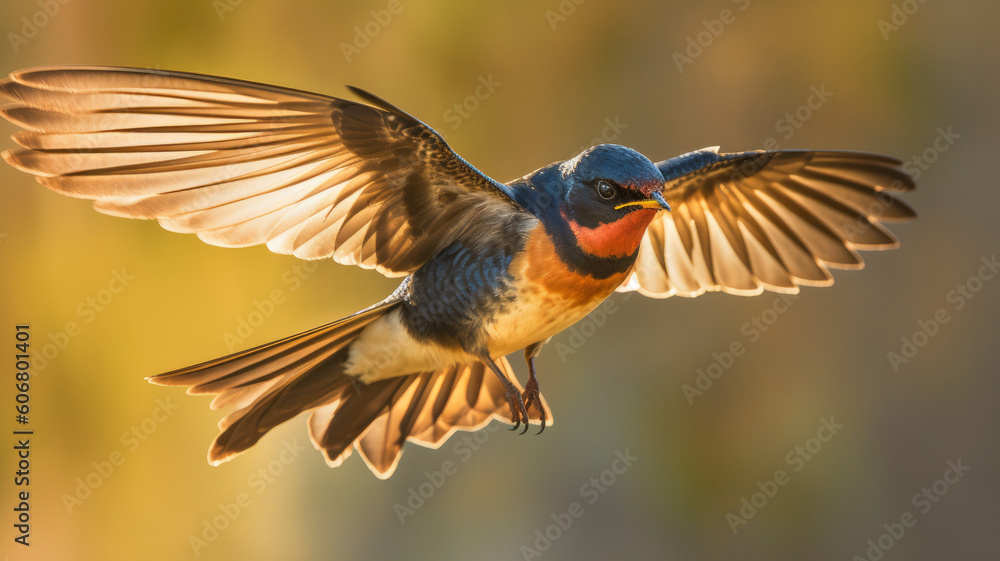 swallow in the air created with Generative AI technology