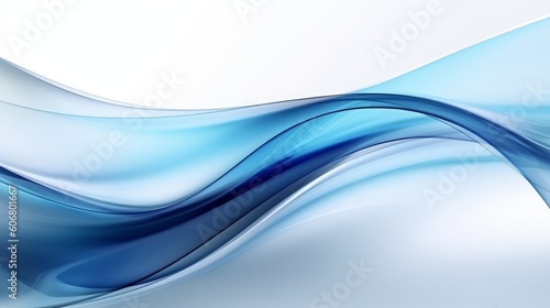 Abstract Photo of a Dynamic Fluid-like Glass with Indigo Color and bright background. Transparent Minimalist Wave Wallpaper. Generative AI 