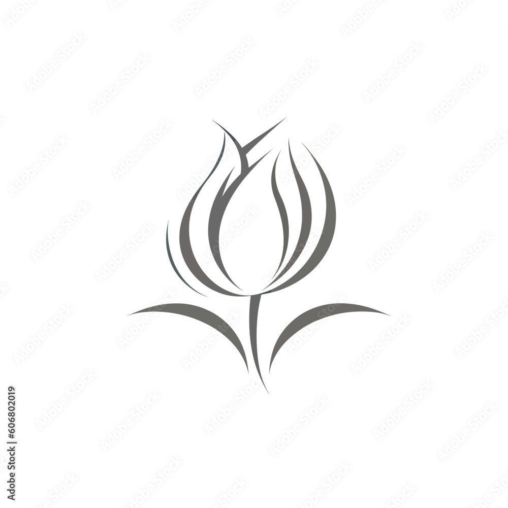 Fototapeta premium Vector Tulip Flower illustration isolated on a white background.