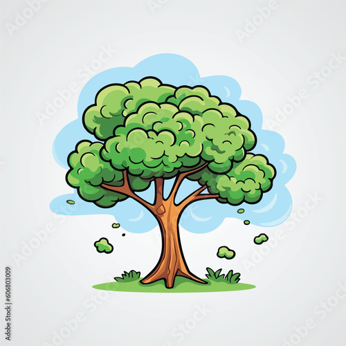 Tree Vector Illustration Cartoon Tree Vector