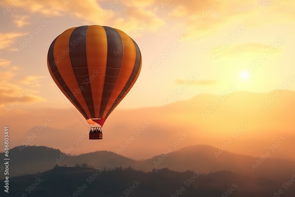 Colorful Hot Air Balloons in Flight, AI Generated Colorful Hot Air Balloons in Flight, AI Generated