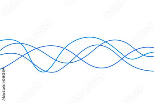 Abstract Blue Wave Line Flow Curve Wavy Element Vector Sound Audio Volume Striped Graphic Decoration Presentation Templates Motion Movement Business Editable Stroke © Suttiporn