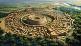 The representation of the ancient Indus Valley city. generative AI