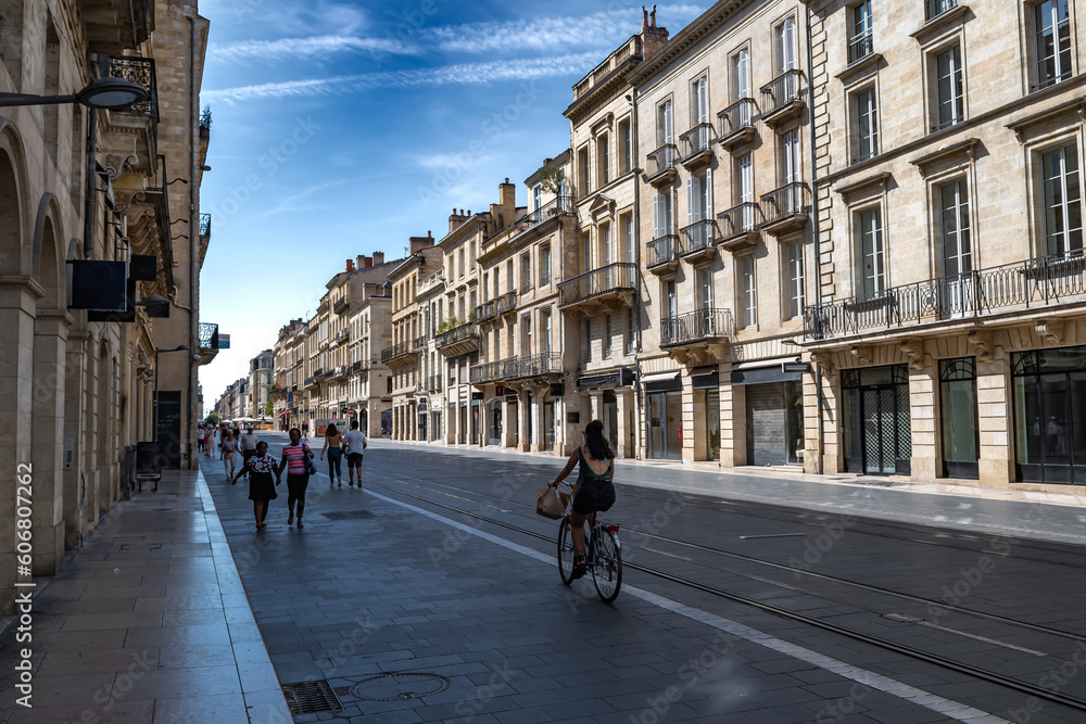 Street Cours De L'Intendance In The City Of Bordeaux In France