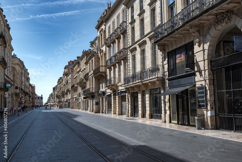 Fototapeta Naklejka Na Ścianę i Meble -  Street Cours De L'Intendance In The City Of Bordeaux In France