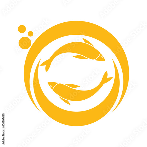 Fish oil icon logo,illustration design template vector.