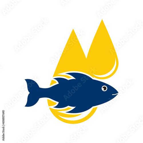 Fish oil icon logo,illustration design template vector.