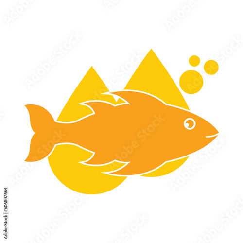 Fish oil icon logo,illustration design template vector.