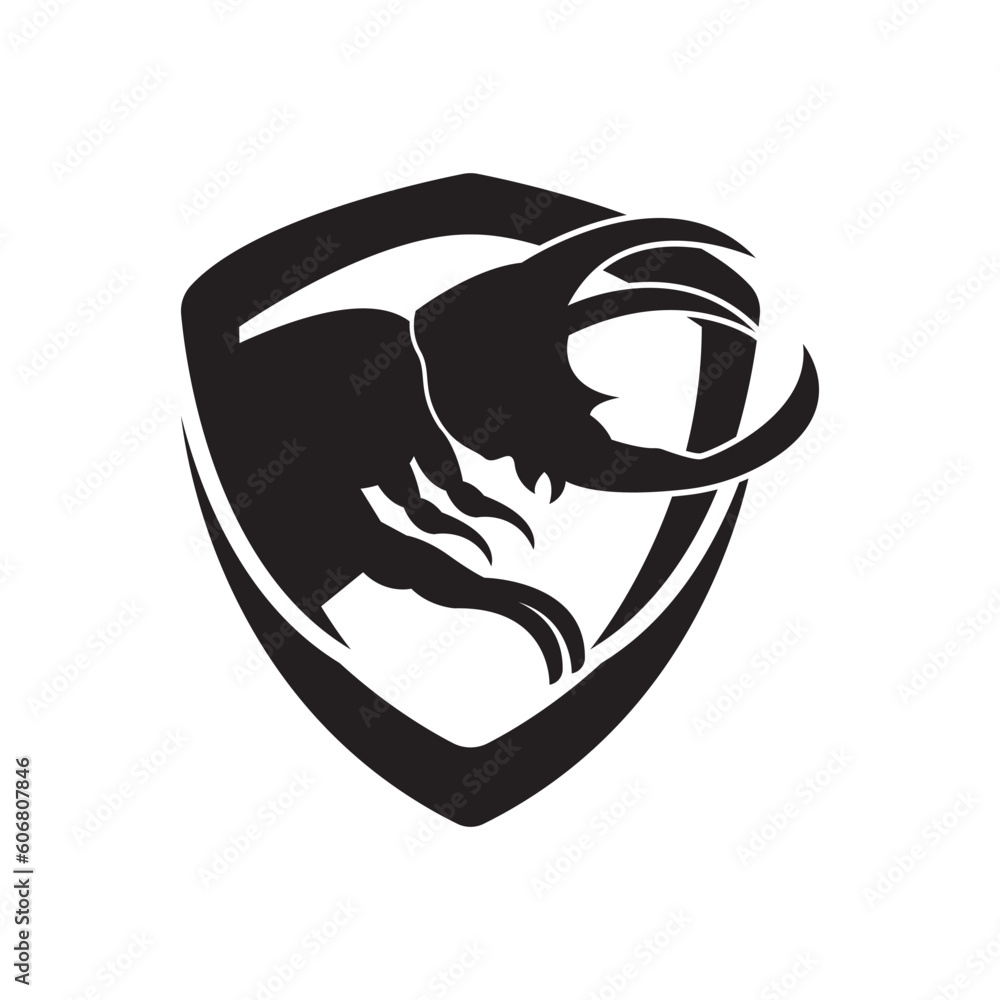 Horn beetle icon logo,illustration design template vector. Horn beetle icon logo,illustration design template vector.