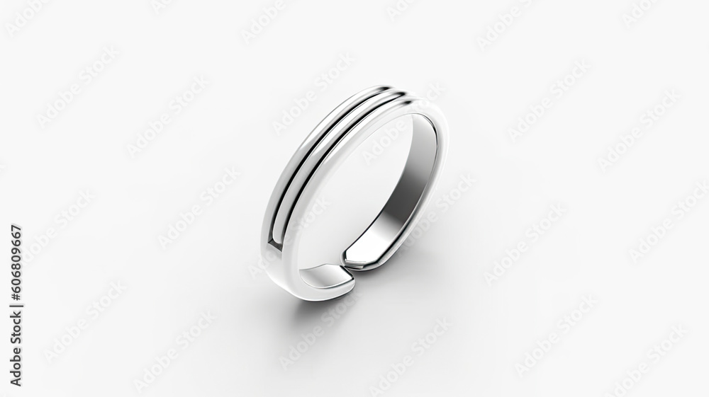Mockup of simple silver ring created with Generative AI technology Mockup of simple silver ring created with Generative AI technology