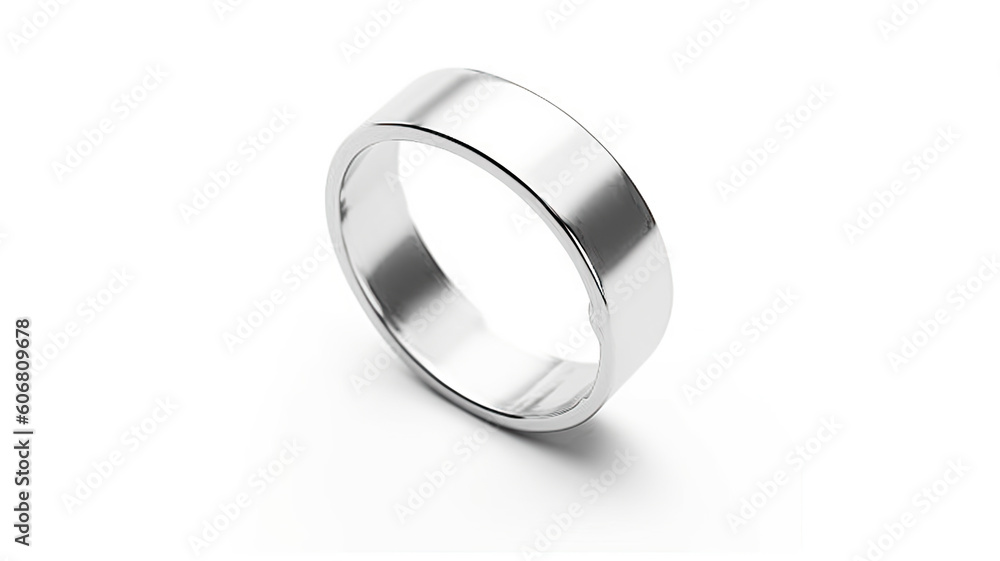 Mockup of simple silver ring created with Generative AI technology Mockup of simple silver ring created with Generative AI technology