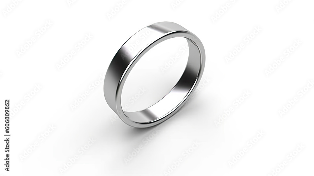 Mockup of simple silver ring created with Generative AI technology Mockup of simple silver ring created with Generative AI technology