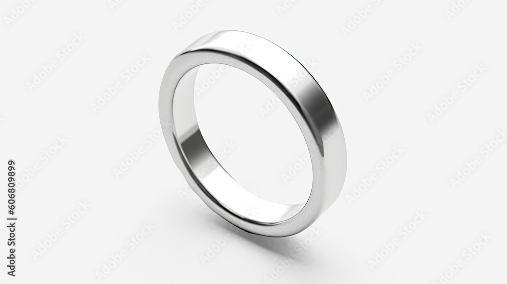 Mockup of simple silver ring created with Generative AI technology Mockup of simple silver ring created with Generative AI technology