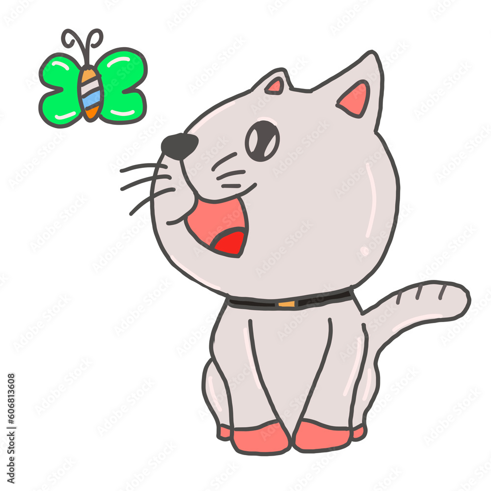 cat and cartoon cat and cartoon