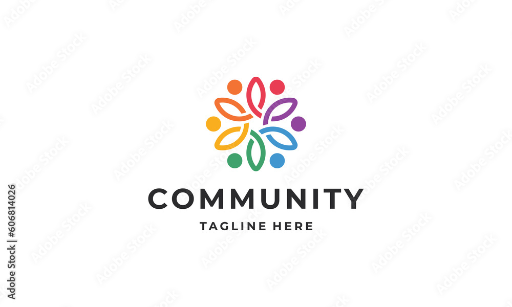 Community people, social community, human family logo abstract design vector Community people, social community, human family logo abstract design vector