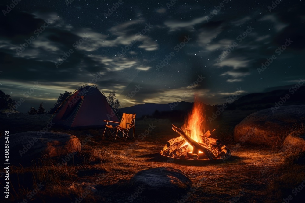 Campfire in the Dark Forest